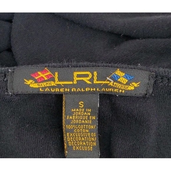 LRL Ralph Lauren Black Long Sleeve Shirt Gold Buttons Size Small Embroidered - Picture 6 of 6